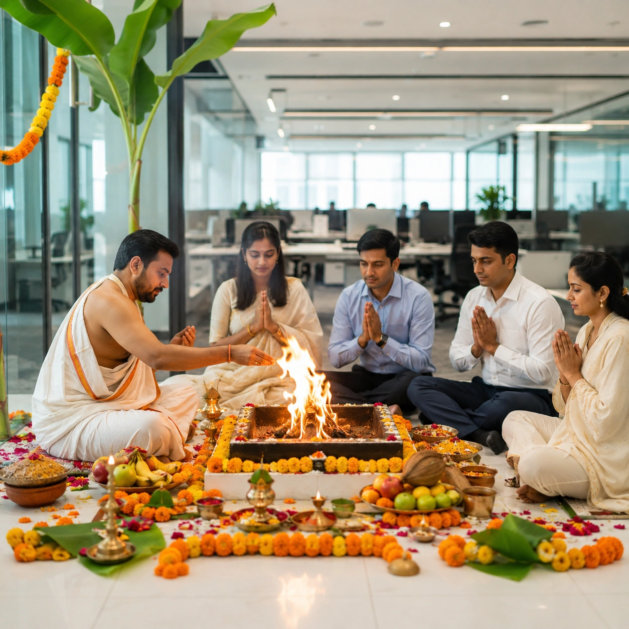 Corporate Puja for companies by North Indian Pandit