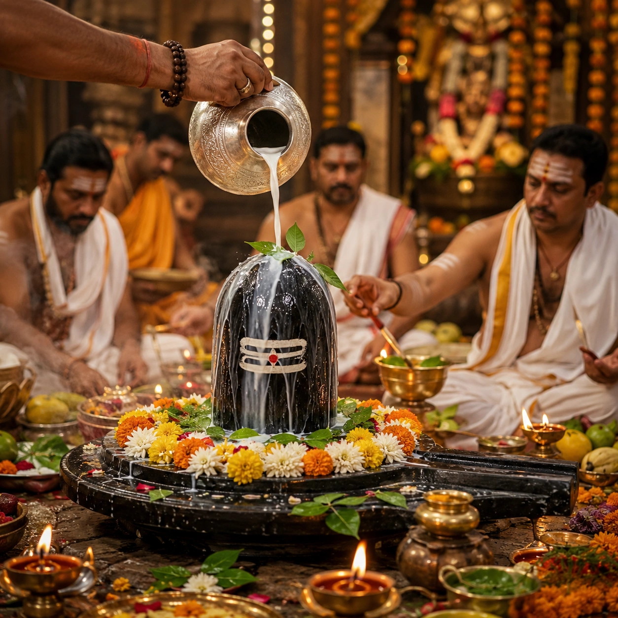 Rudrabhishek ritual performed with Rudri paath